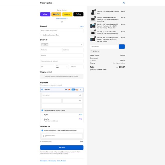 Cube Tracker checkout page showing Cube Tracker promo code box | Screenshot taken by SimplyCodes community member on Sep 2, 2025
