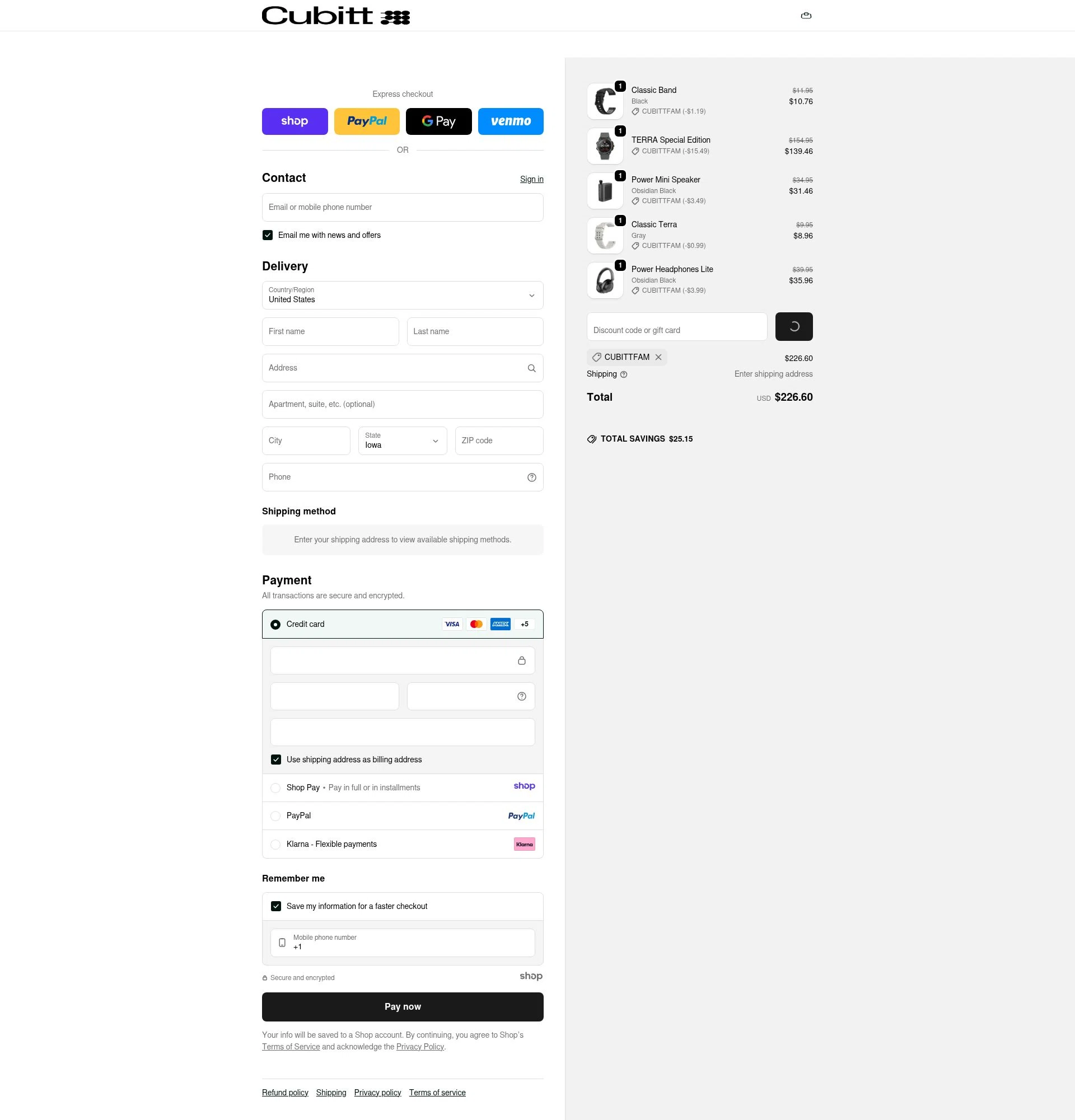 Cubitt checkout page showing Cubitt coupon code box | Screenshot taken by SimplyCodes community member on Jan 3, 2026