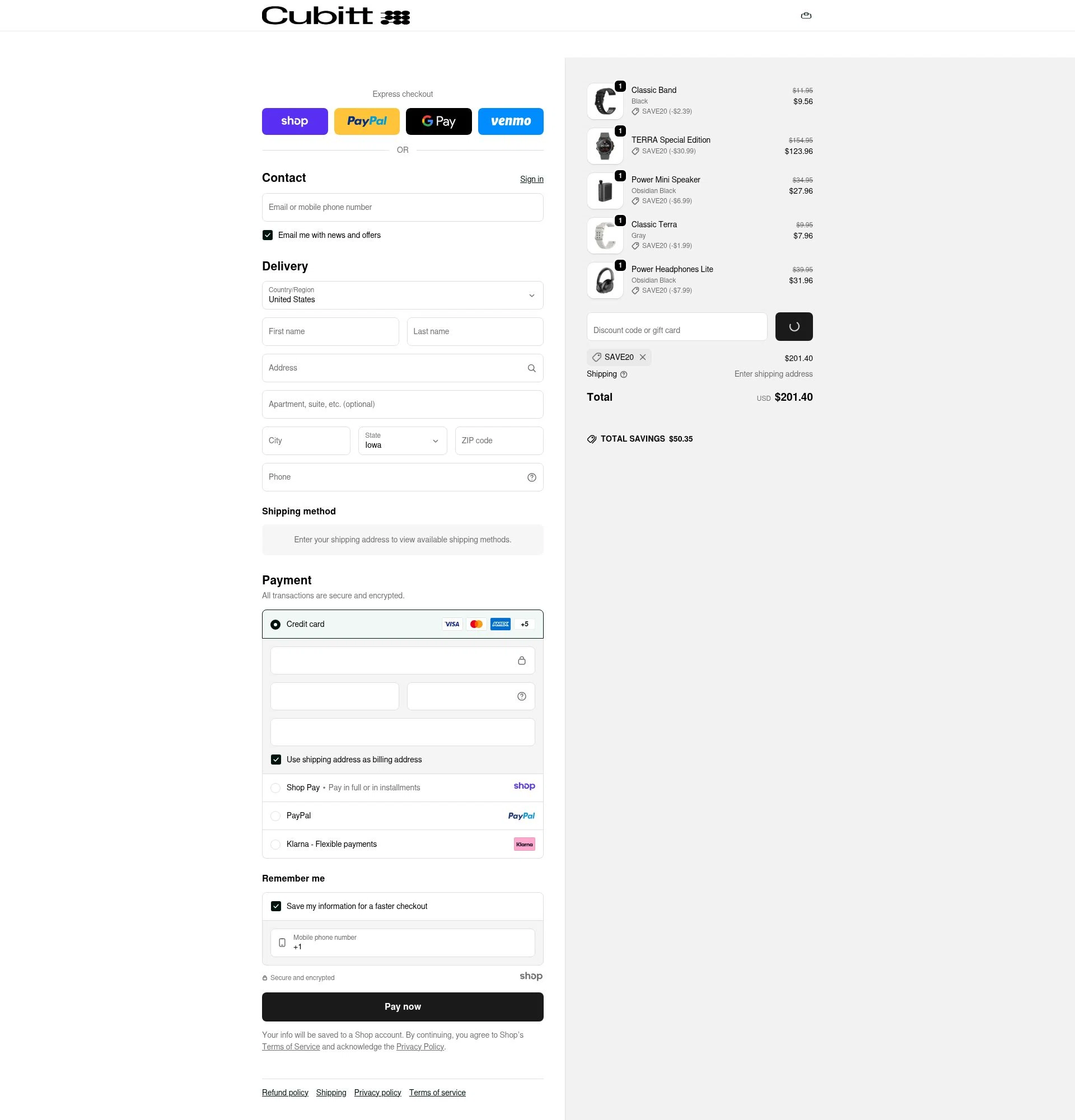 Cubitt checkout page showing Cubitt coupon code box | Screenshot taken by SimplyCodes community member on Jan 3, 2026