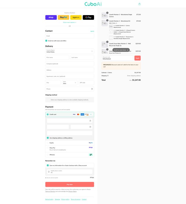 CuboAi checkout page showing CuboAi promo code box | Screenshot taken by SimplyCodes community member on Sep 7, 2025