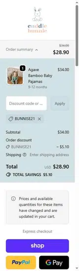 bunnise21 coupon verification screenshot