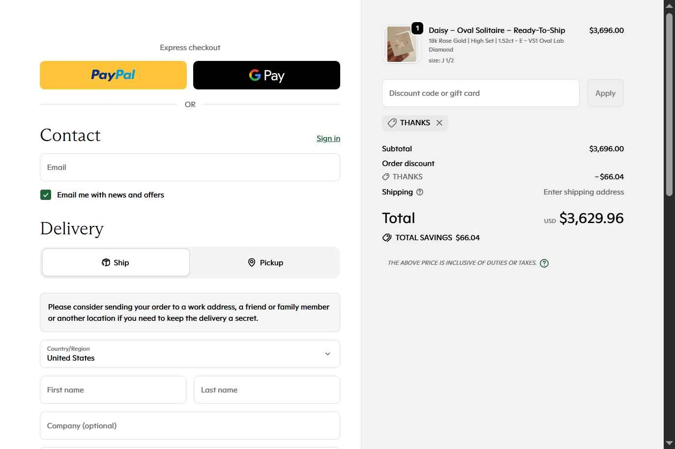 Cullen Jewellery checkout page showing Cullen Jewellery discount code box | Screenshot taken by SimplyCodes community member on Dec 18, 2025