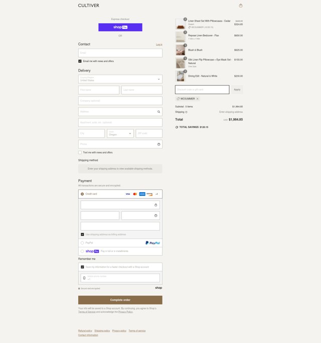 Cultiver checkout page showing Cultiver discount code box | Screenshot taken by SimplyCodes community member on Jun 25, 2025