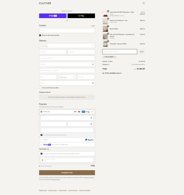 Cultiver checkout page showing Cultiver discount code box | Screenshot taken by SimplyCodes community member on Jun 21, 2025