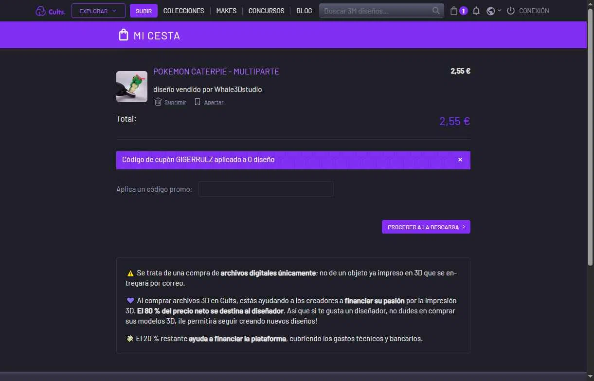 Cults checkout page showing Cults promo code box | Screenshot taken by SimplyCodes community member on Feb 5, 2026