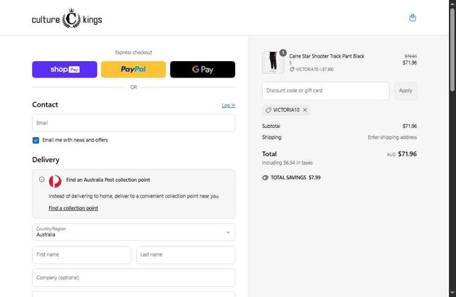 Culture Kings checkout page showing Culture Kings promo code box | Screenshot taken by SimplyCodes community member on Jun 13, 2025