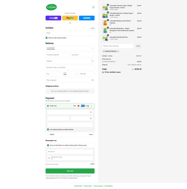 Culturelle checkout page showing Culturelle promo code box | Screenshot taken by SimplyCodes community member on Aug 21, 2025