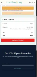 Curativa Bay coupon verification screenshot