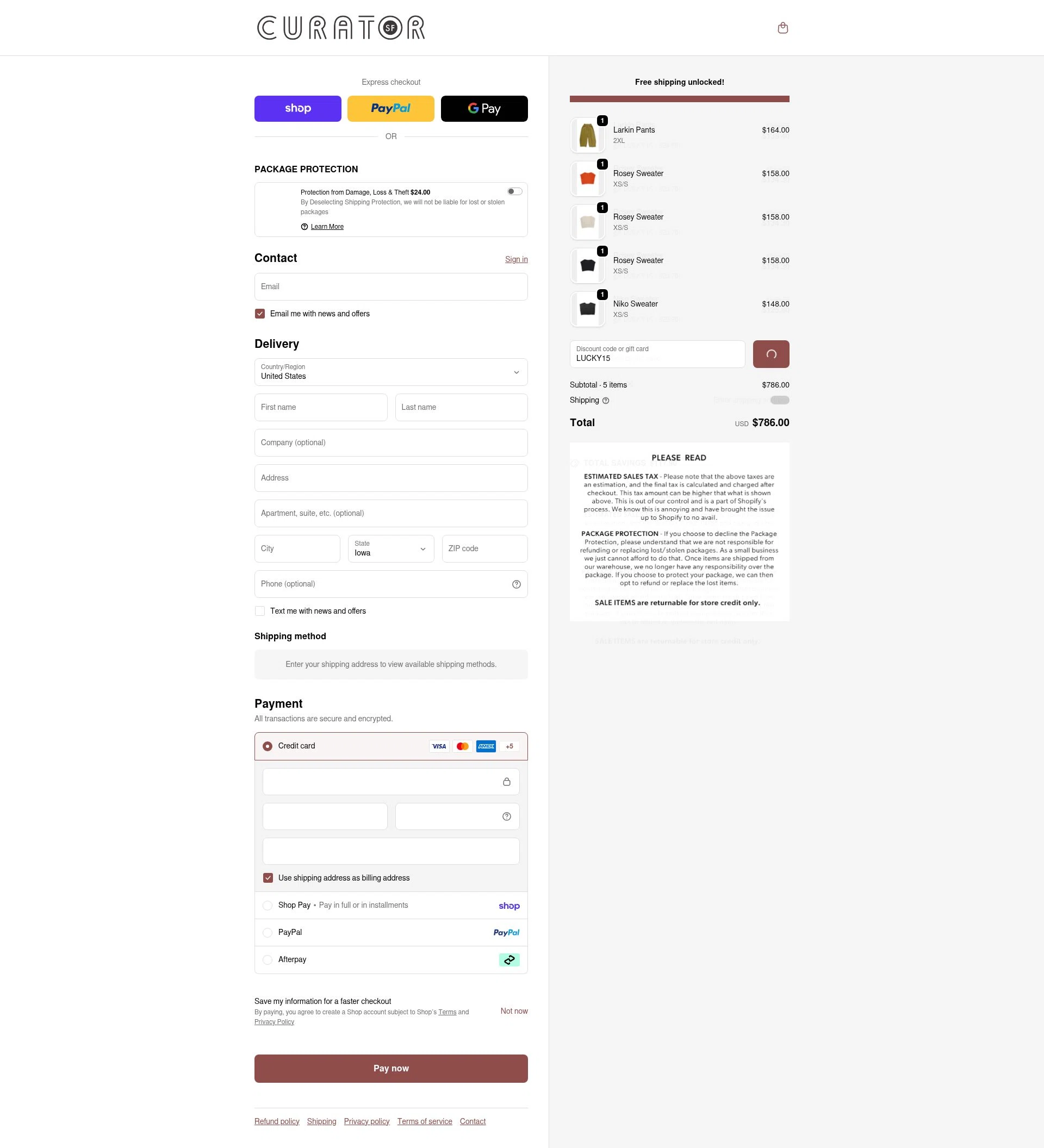 Curator checkout page showing Curator promo code box | Screenshot taken by SimplyCodes community member on Feb 18, 2026