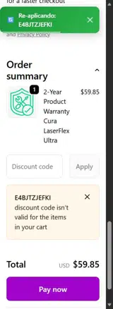 E4BJTZJEFKI coupon verification screenshot
