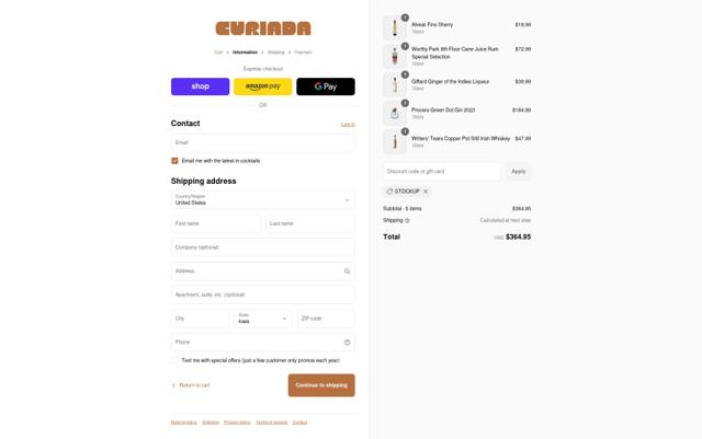 Curiada checkout page showing Curiada discount code box | Screenshot taken by SimplyCodes community member on Sep 8, 2025