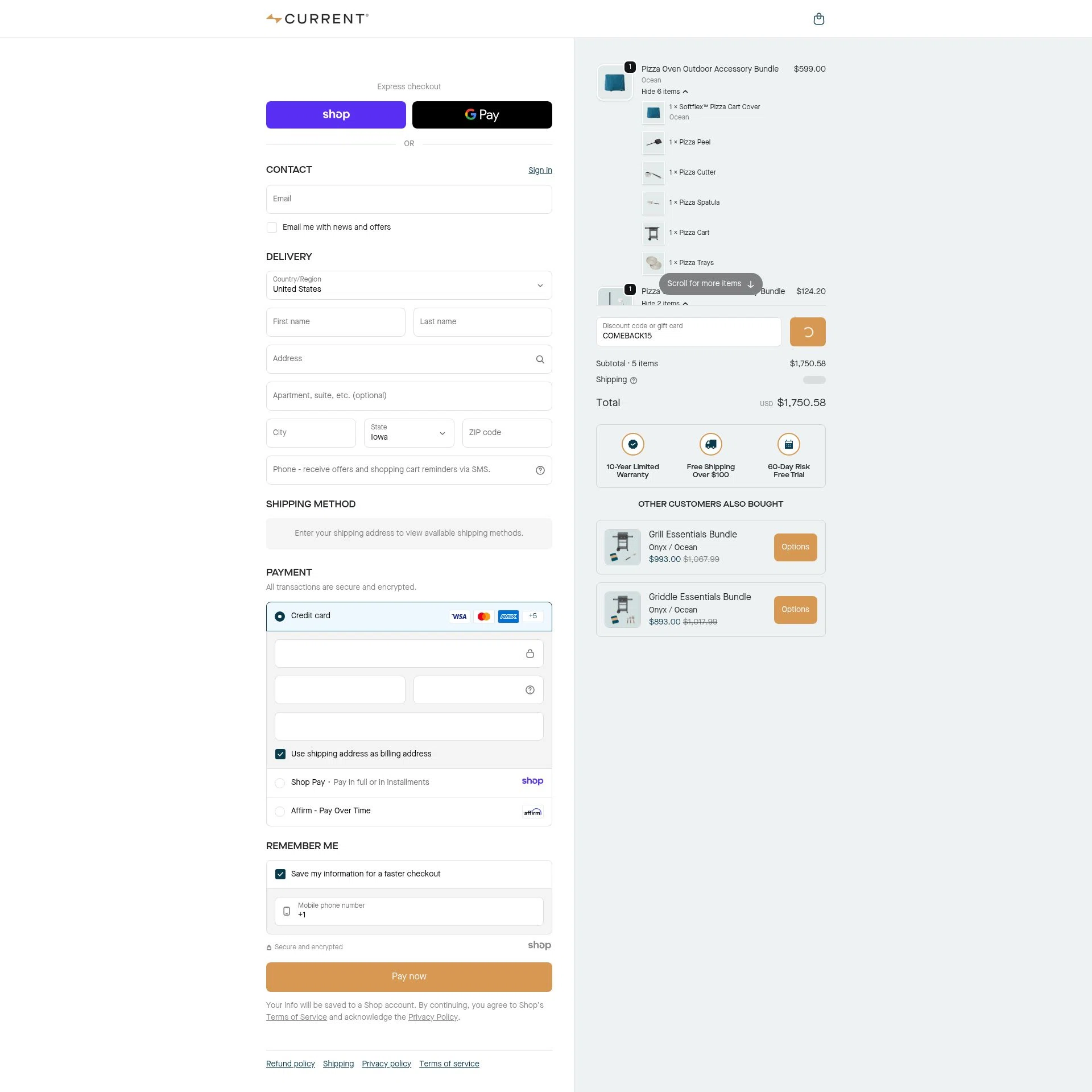 Current Backyard checkout page showing Current Backyard promo code box | Screenshot taken by SimplyCodes community member on Jan 4, 2026