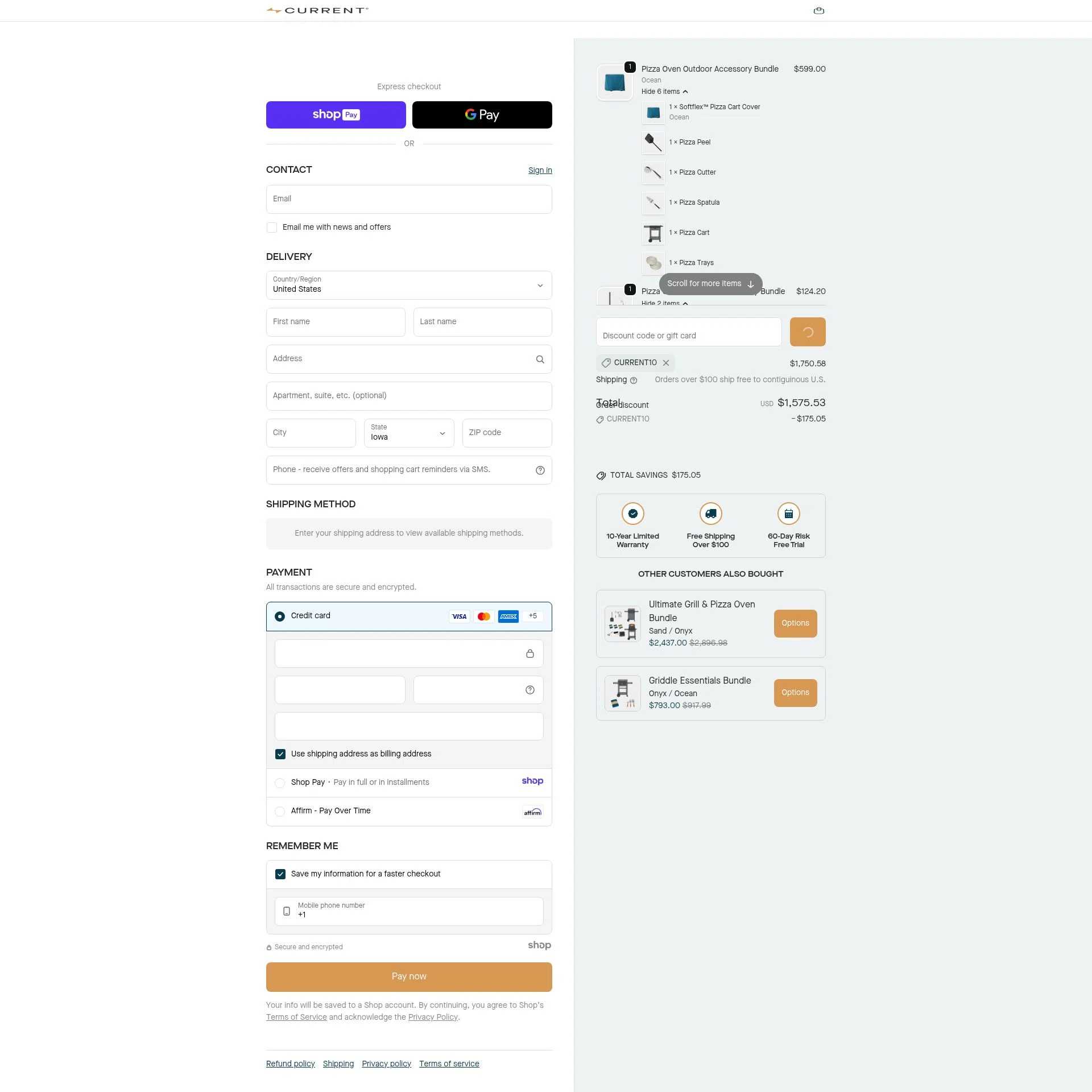 Current Backyard checkout page showing Current Backyard promo code box | Screenshot taken by SimplyCodes community member on Jan 9, 2026