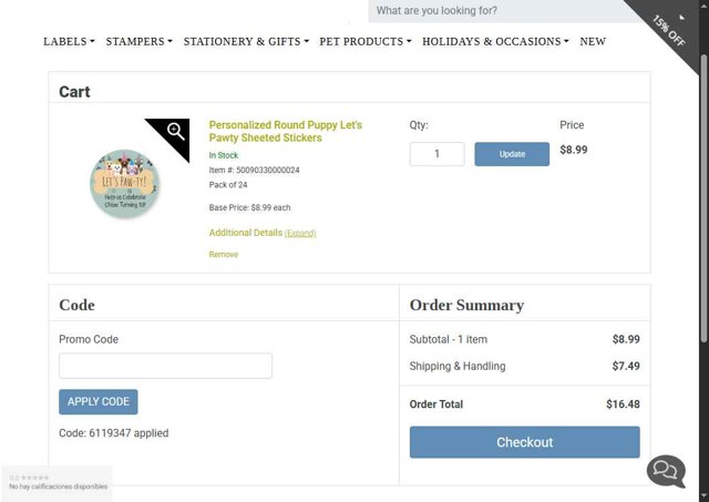 Current Labels checkout page showing Current Labels promo code box | Screenshot taken by SimplyCodes community member on Aug 28, 2025