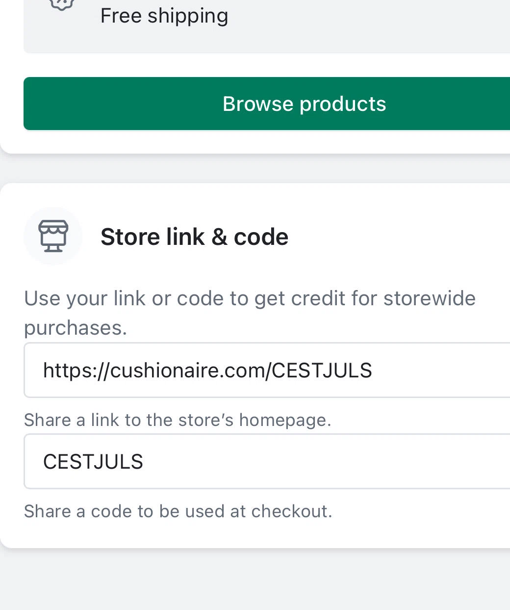 Cushionaire promo code screenshot showing code CESTJULS applied at Cushionaire checkout page. Uploaded by SimplyCodes community member ManuTrend on Sep 13, 2025