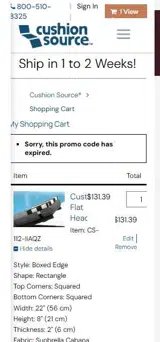CS15CD coupon verification screenshot