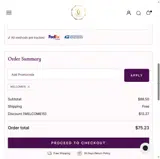 WELCOME15 coupon verification screenshot