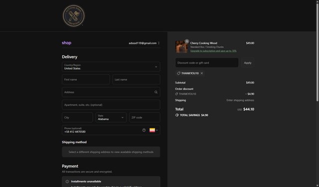 Cutting Edge Firewood checkout page showing Cutting Edge Firewood discount code box | Screenshot taken by SimplyCodes community member on Sep 4, 2025