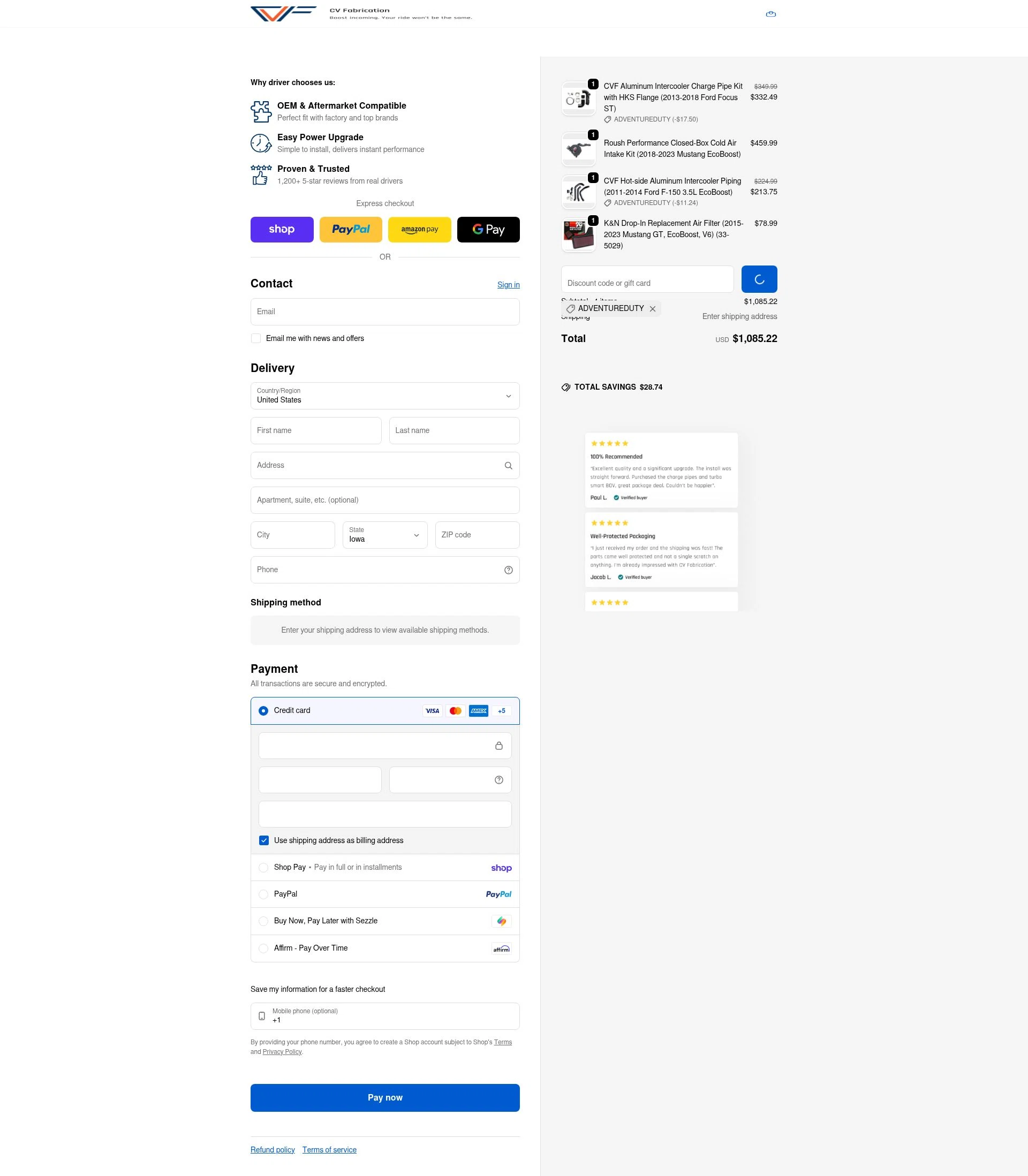 CVF checkout page showing CVF discount code box | Screenshot taken by SimplyCodes community member on Feb 21, 2026