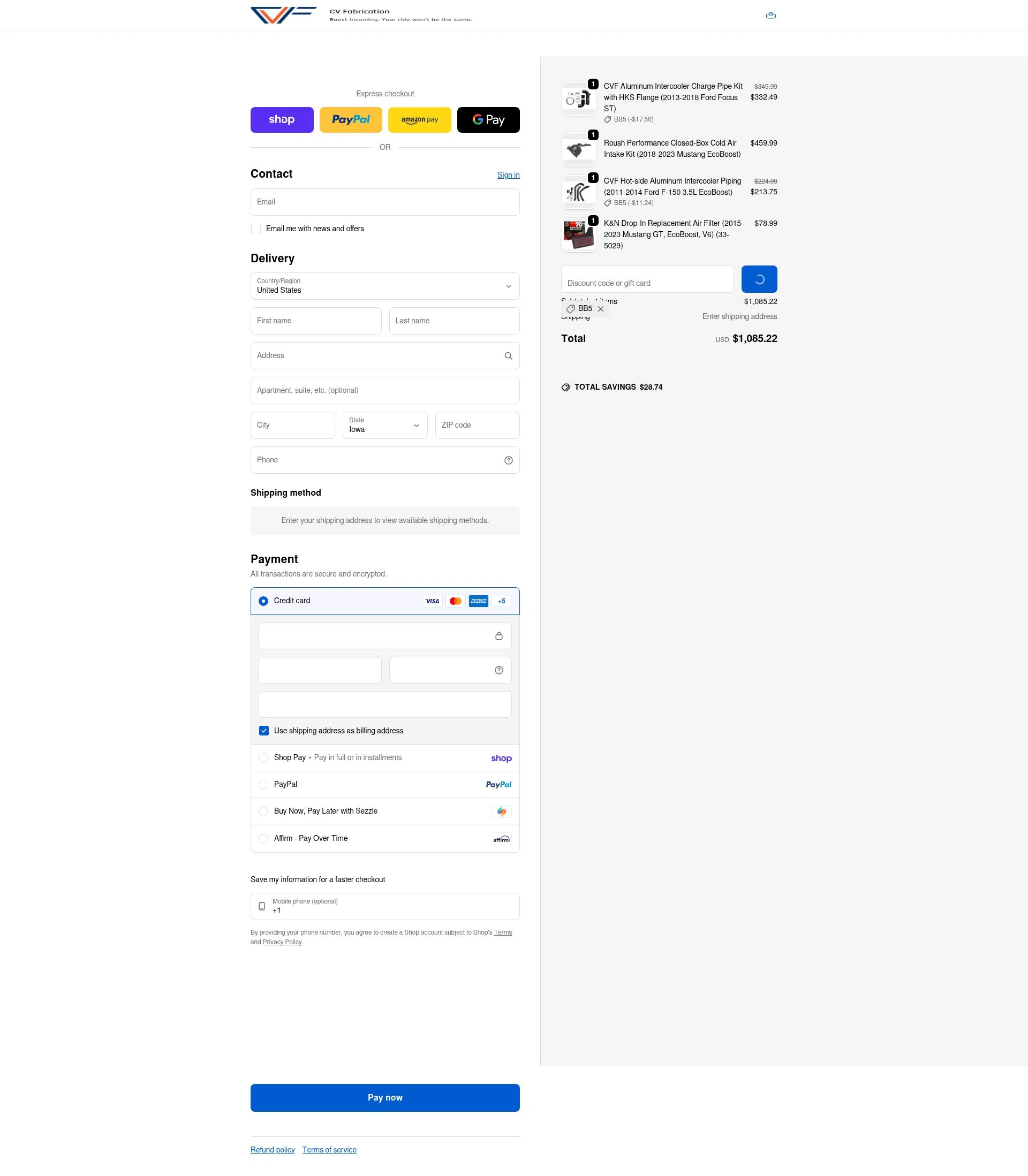 CVF checkout page showing CVF discount code box | Screenshot taken by SimplyCodes community member on Feb 21, 2026