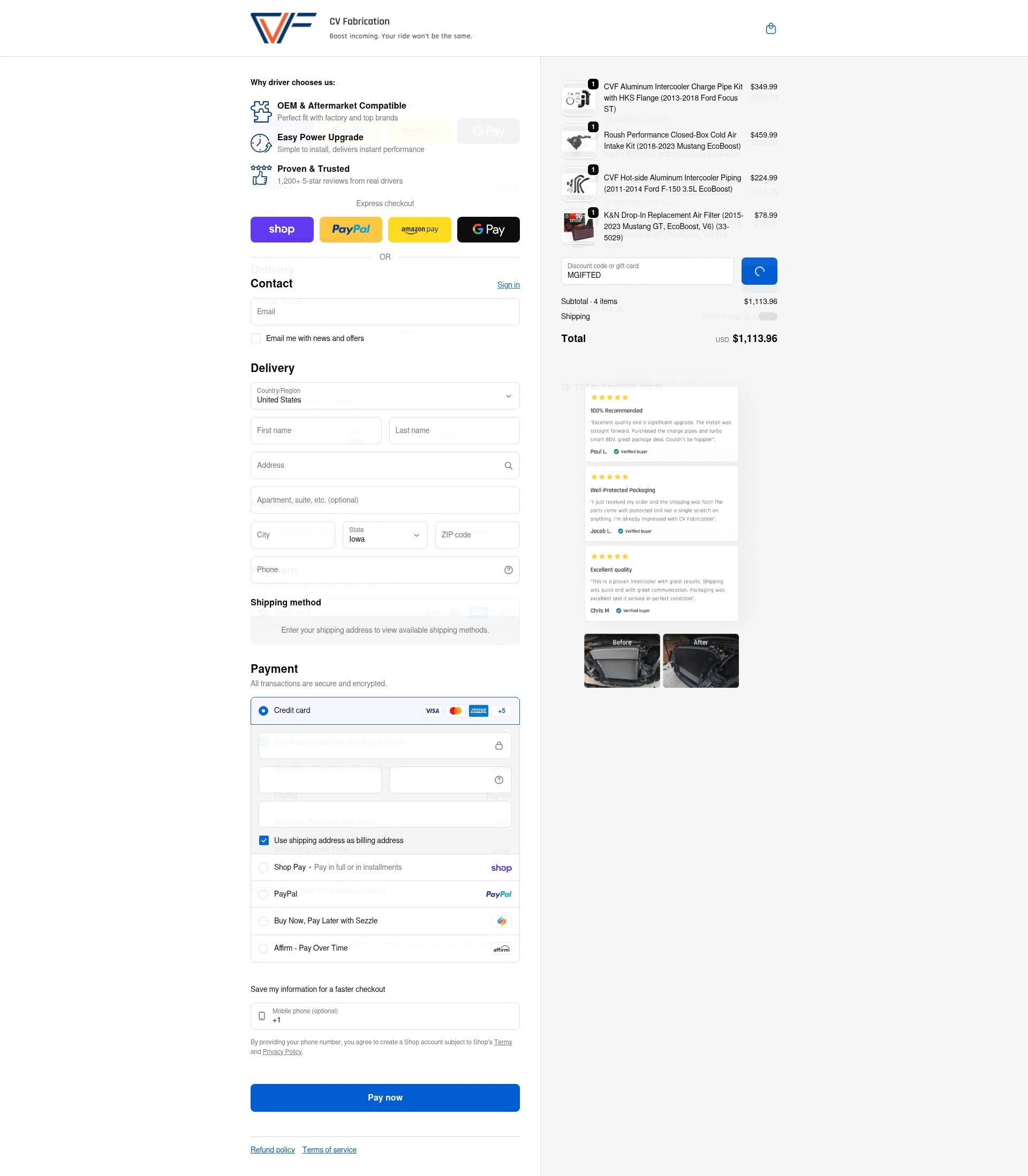 CVF checkout page showing CVF discount code box | Screenshot taken by SimplyCodes community member on Feb 20, 2026