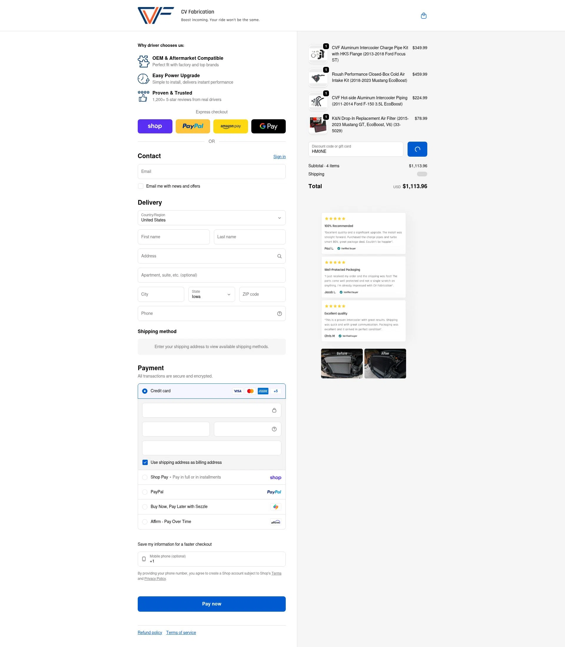 CVF checkout page showing CVF discount code box | Screenshot taken by SimplyCodes community member on Feb 21, 2026