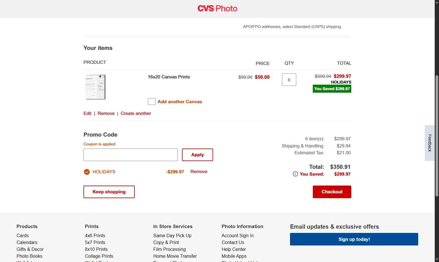CVS CarePass checkout page showing CVS CarePass promo code box | Screenshot taken by SimplyCodes community member on Dec 14, 2025