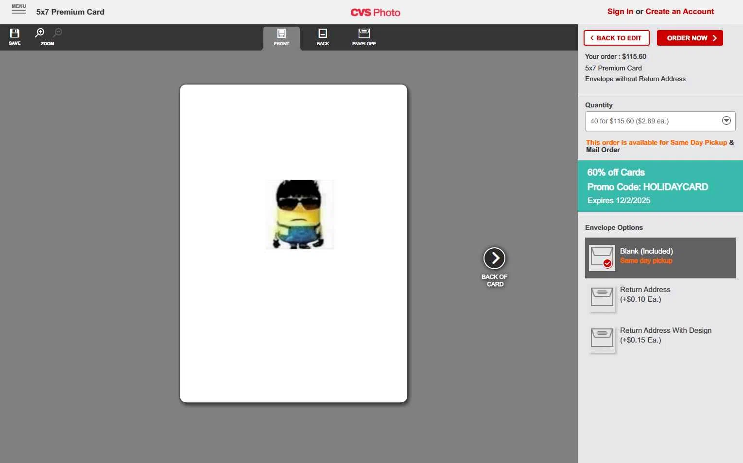 CVS Photo checkout page showing CVS Photo promo code box | Screenshot taken by SimplyCodes community member on Dec 1, 2025