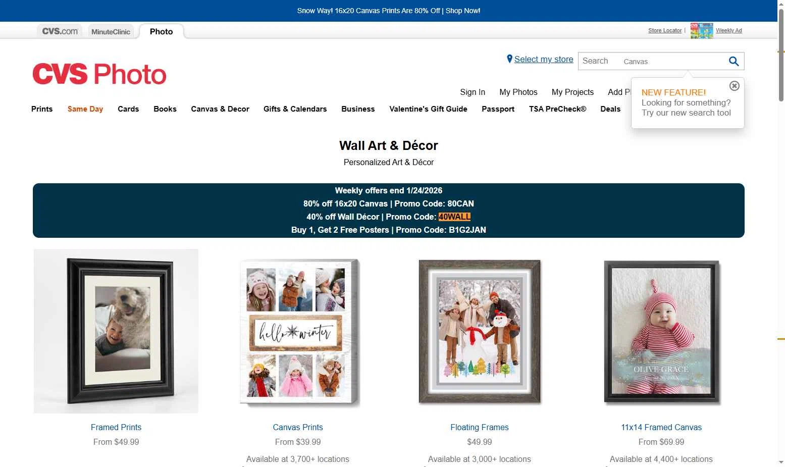CVS Photo checkout page showing CVS Photo promo code box | Screenshot taken by SimplyCodes community member on Jan 21, 2026