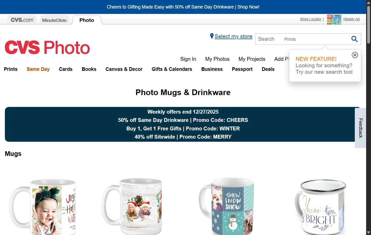 CVS Photo checkout page showing CVS Photo promo code box | Screenshot taken by SimplyCodes community member on Dec 26, 2025