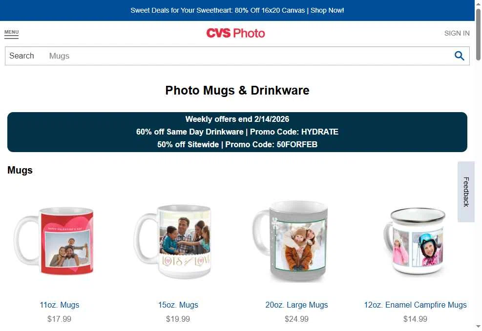 CVS Photo checkout page showing CVS Photo promo code box | Screenshot taken by SimplyCodes community member on Feb 10, 2026