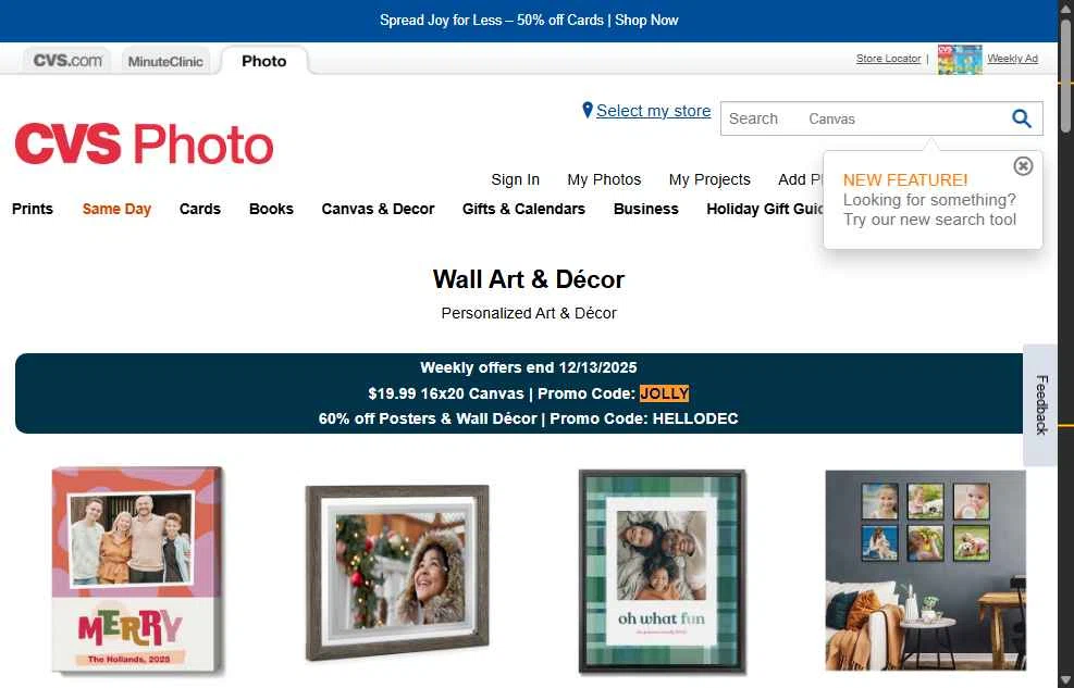 CVS Photo checkout page showing CVS Photo promo code box | Screenshot taken by SimplyCodes community member on Dec 8, 2025