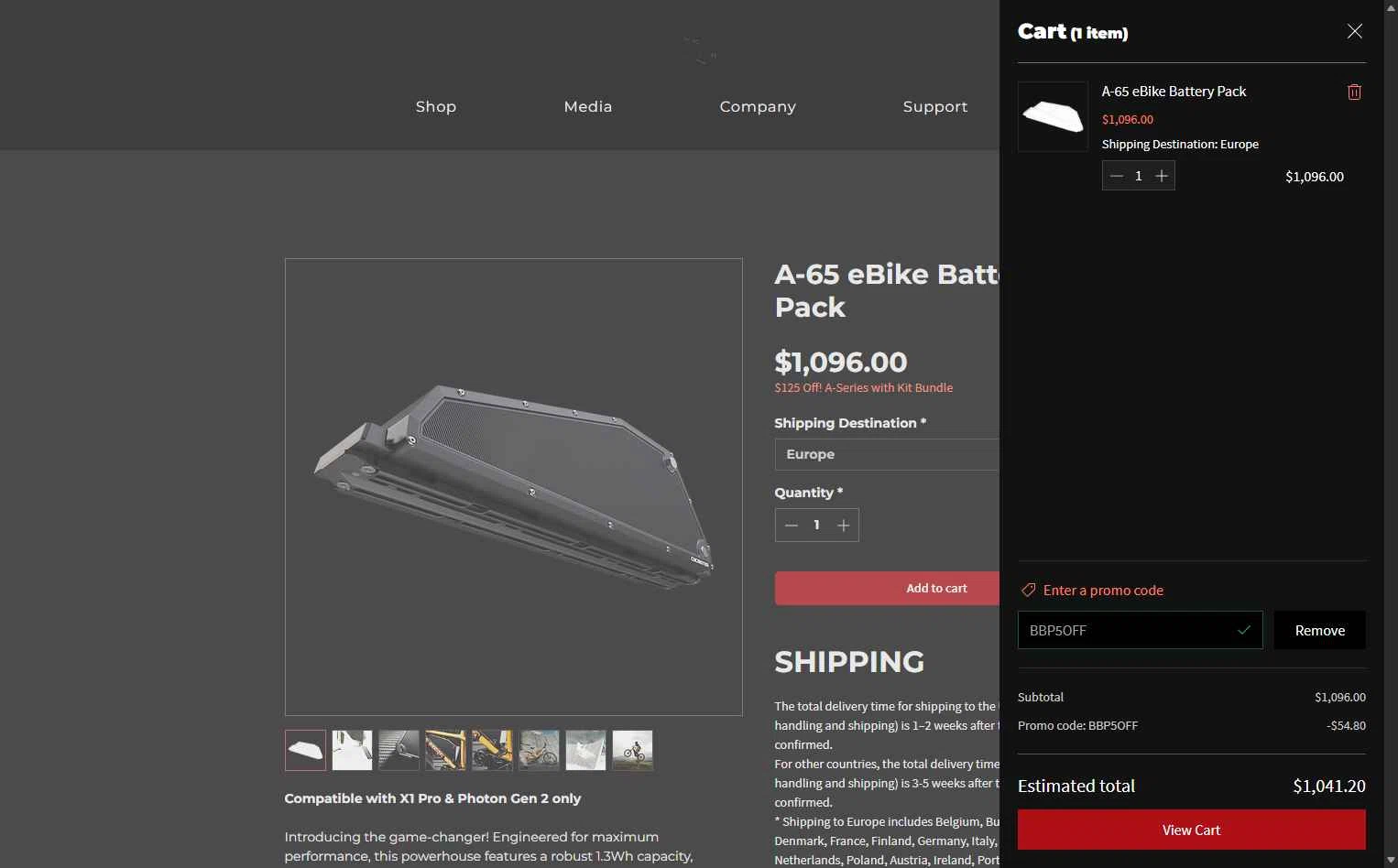 CYC MOTOR checkout page showing CYC MOTOR promo code box | Screenshot taken by SimplyCodes community member on Feb 1, 2026