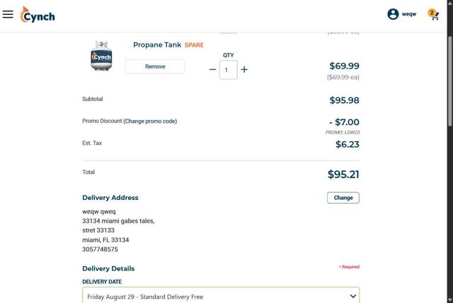 Cynch checkout page showing Cynch promo code box | Screenshot taken by SimplyCodes community member on Aug 28, 2025