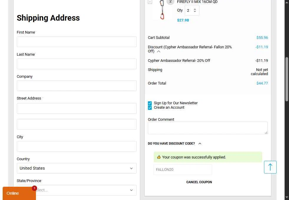 Cypher checkout page showing Cypher promo code box | Screenshot taken by SimplyCodes community member on Aug 22, 2025