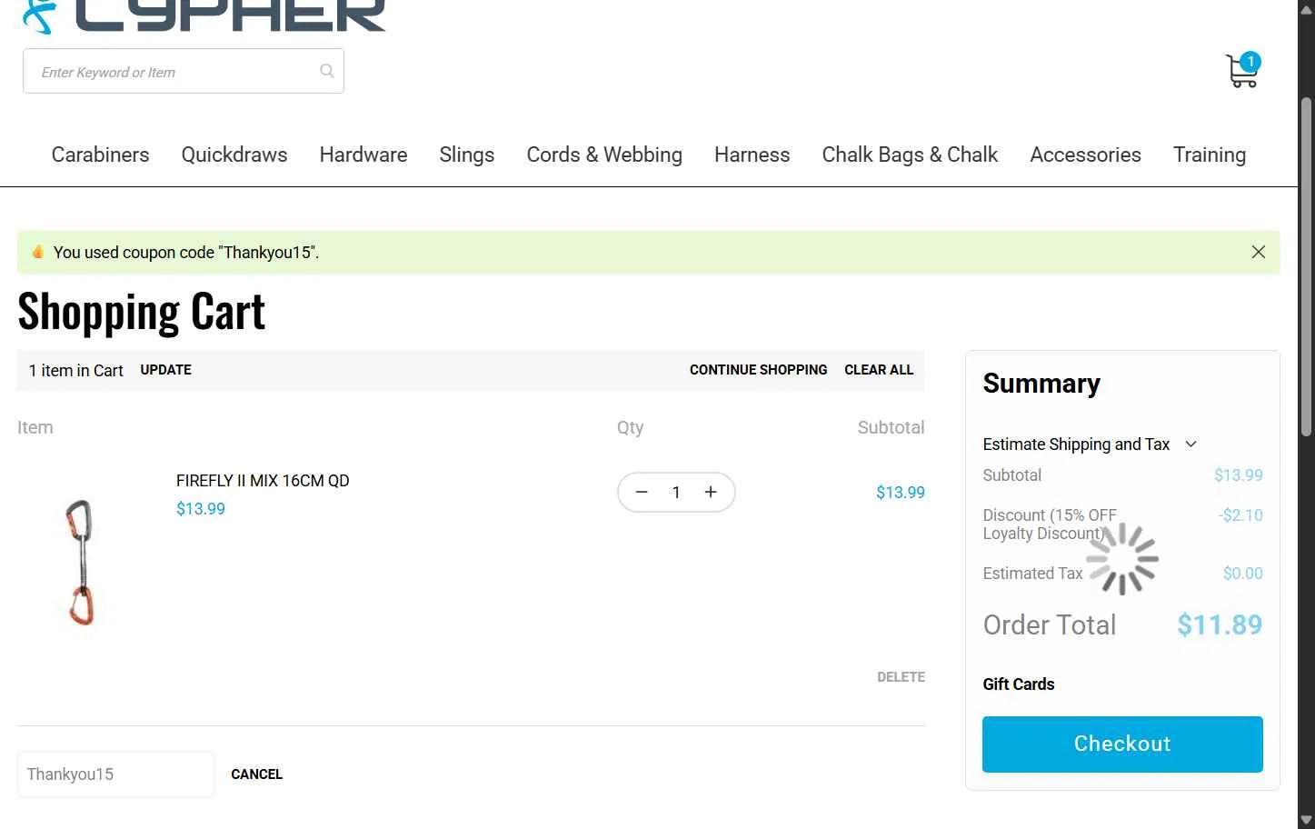 Cypher checkout page showing Cypher promo code box | Screenshot taken by SimplyCodes community member on Jul 24, 2025
