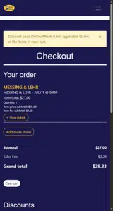 Dad's Garage coupon verification screenshot