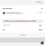 PRESIDENT20 coupon verification screenshot