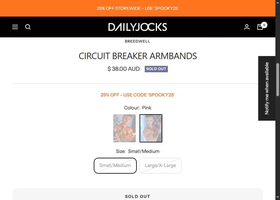 Daily Jocks checkout page showing Daily Jocks promo code box | Screenshot taken by SimplyCodes community member on Oct 19, 2025