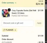 FLASH25 coupon verification screenshot