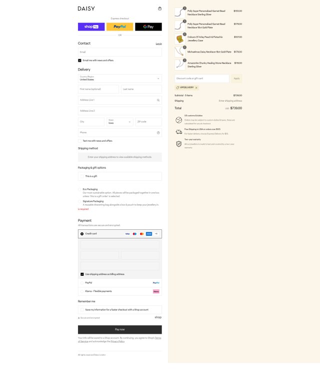 Daisy London checkout page showing Daisy London promo code box | Screenshot taken by SimplyCodes community member on Aug 28, 2025
