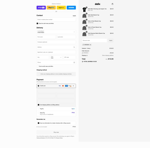 Dalix checkout page showing Dalix discount code box | Screenshot taken by SimplyCodes community member on Aug 24, 2025