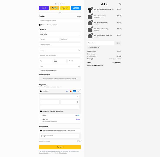 Dalix checkout page showing Dalix discount code box | Screenshot taken by SimplyCodes community member on Sep 10, 2025