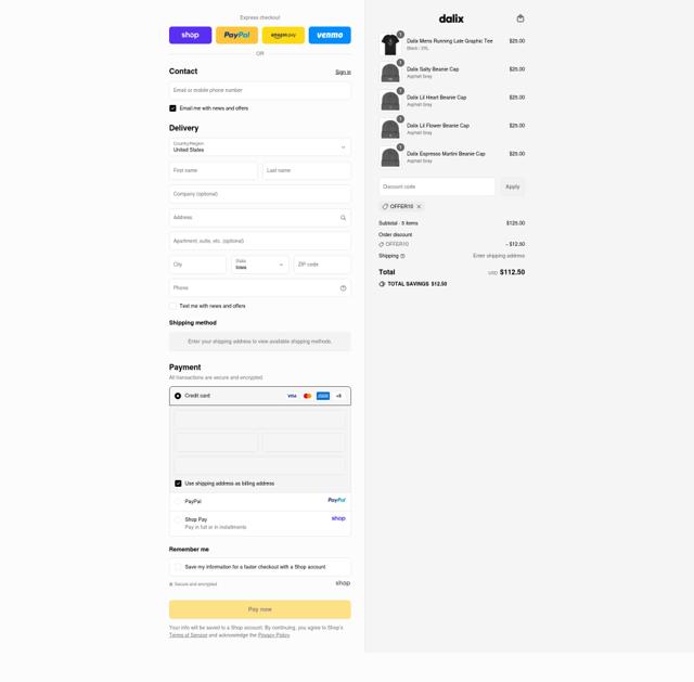 Dalix checkout page showing Dalix discount code box | Screenshot taken by SimplyCodes community member on Sep 10, 2025
