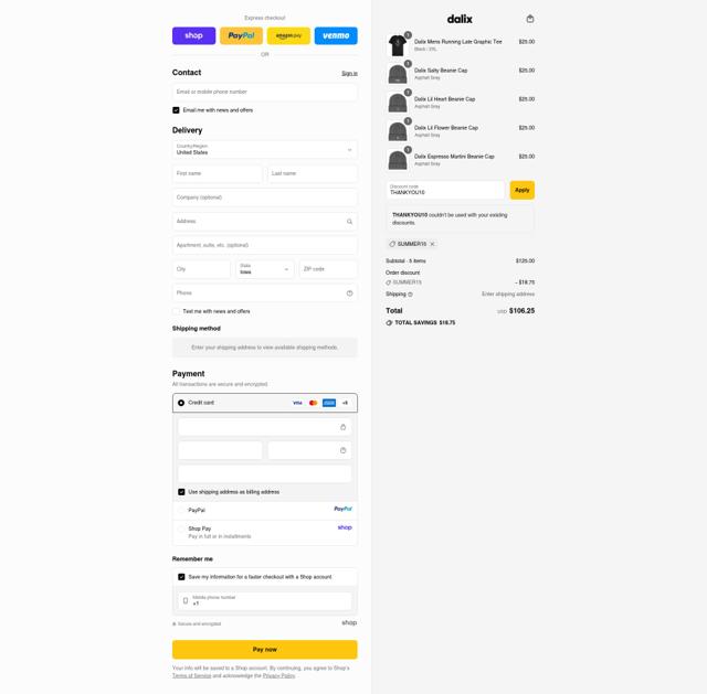 Dalix checkout page showing Dalix discount code box | Screenshot taken by SimplyCodes community member on Sep 10, 2025