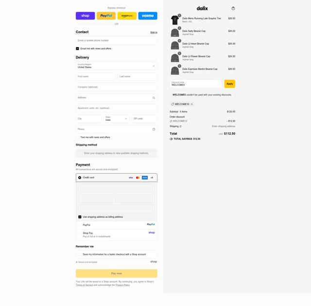 Dalix checkout page showing Dalix discount code box | Screenshot taken by SimplyCodes community member on Sep 10, 2025