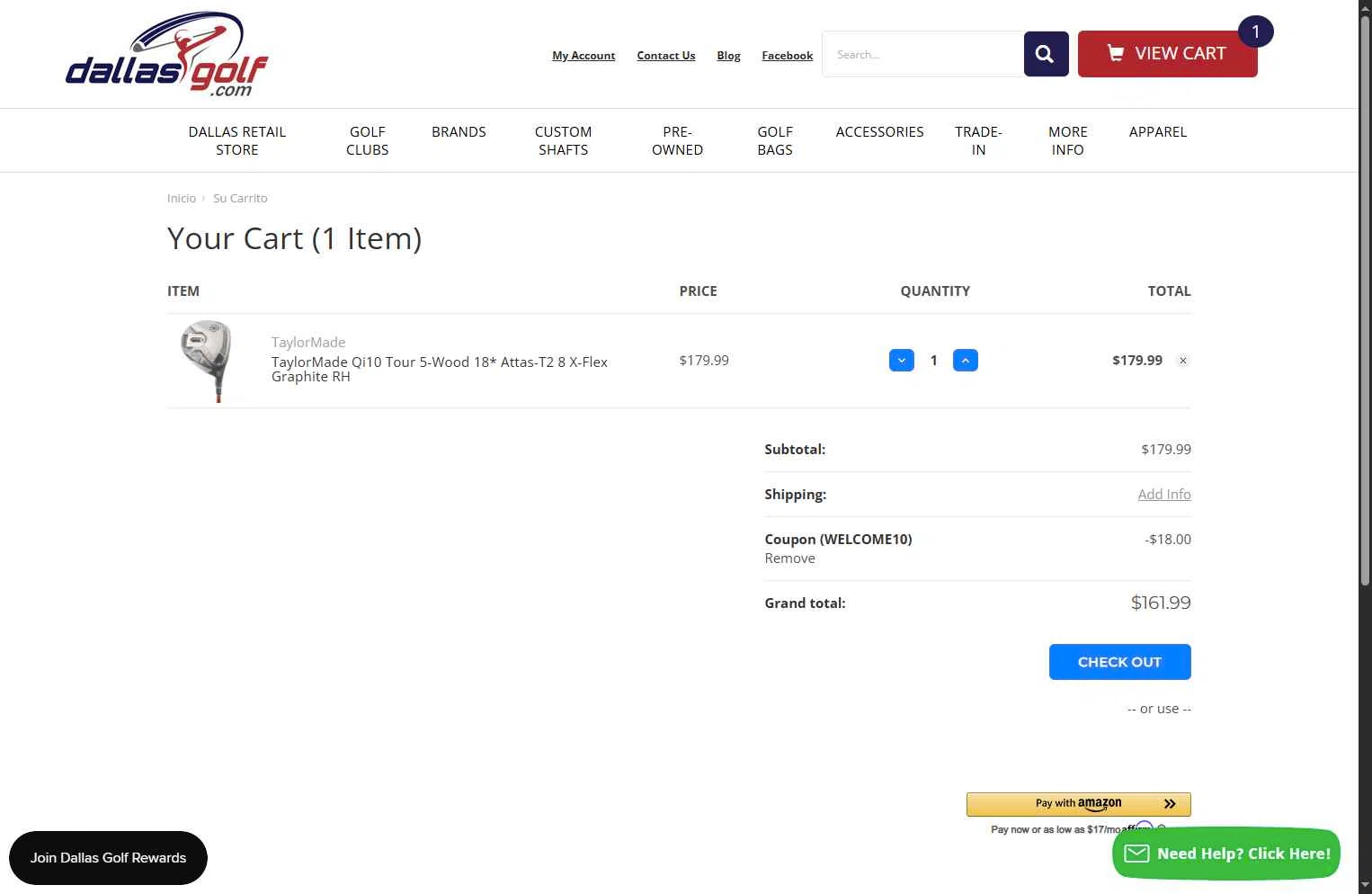 DallasGolf.com checkout page showing DallasGolf.com coupon code box | Screenshot taken by SimplyCodes community member on Dec 27, 2025