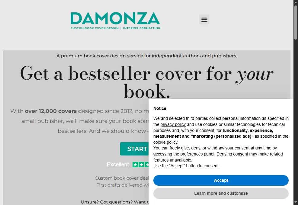 Damonza checkout page showing Damonza coupon code box | Screenshot taken by SimplyCodes community member on Jan 3, 2026