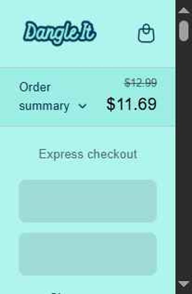 Dangle It checkout page showing Dangle It discount code box | Screenshot taken by SimplyCodes community member on Jun 22, 2025