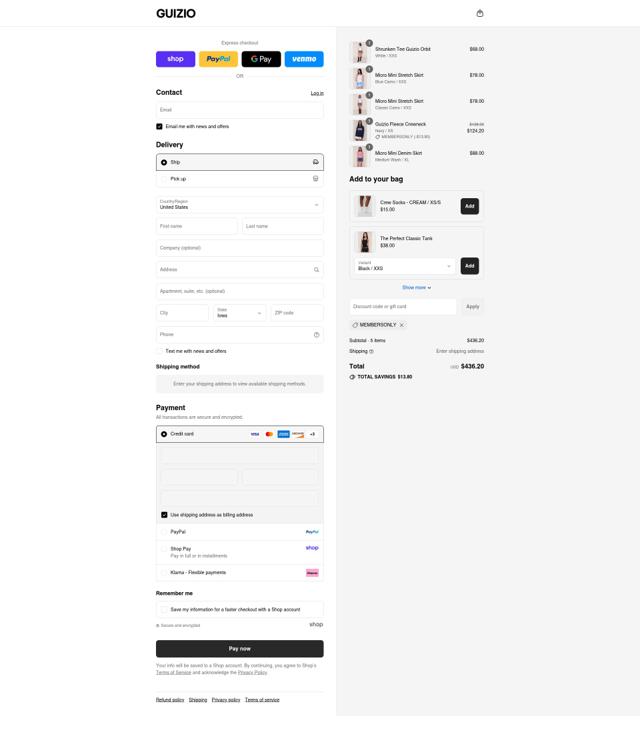 Danielle Guizio checkout page showing Danielle Guizio discount code box | Screenshot taken by SimplyCodes community member on Sep 7, 2025
